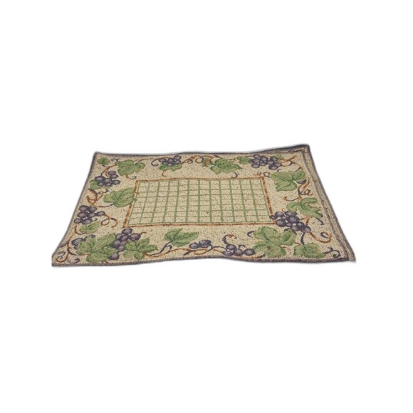Set Of 6 Vintage Woven Tuscan Grape Vine Tapestry Placemats - Picture 2 of 8
